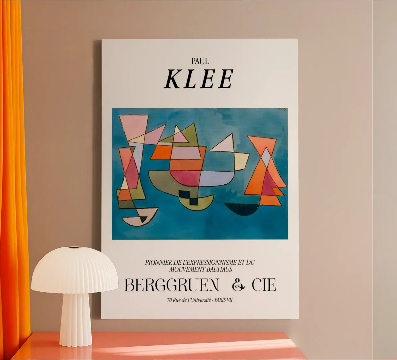 Paul Klee Zeilboten Expressionisme Bauhaus Berggruen canvas met Baklijst van NorwesClub