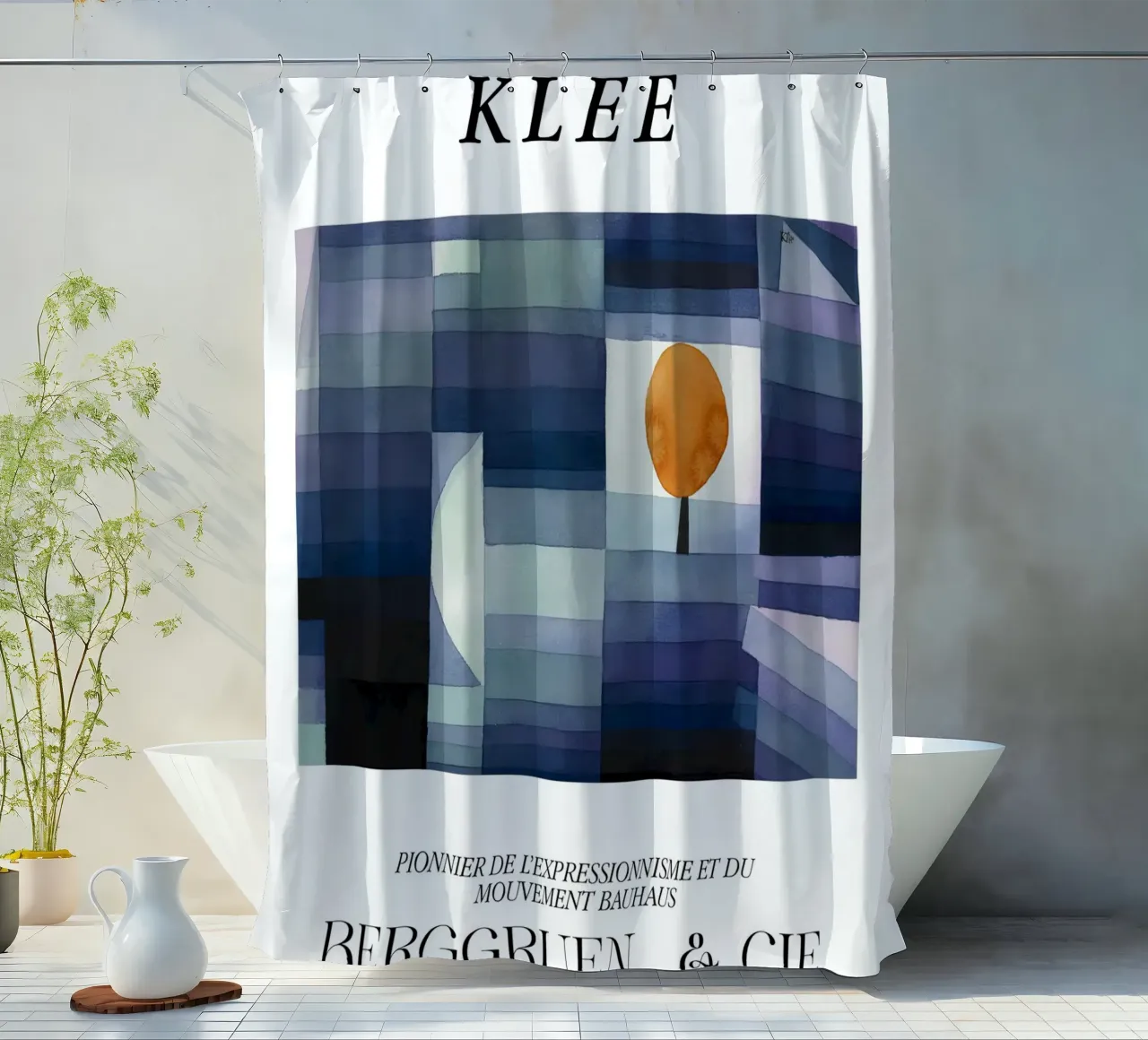 Paul Klee Harbinger Expressionism Bauhaus Berggruen shower curtain by NorwesClub