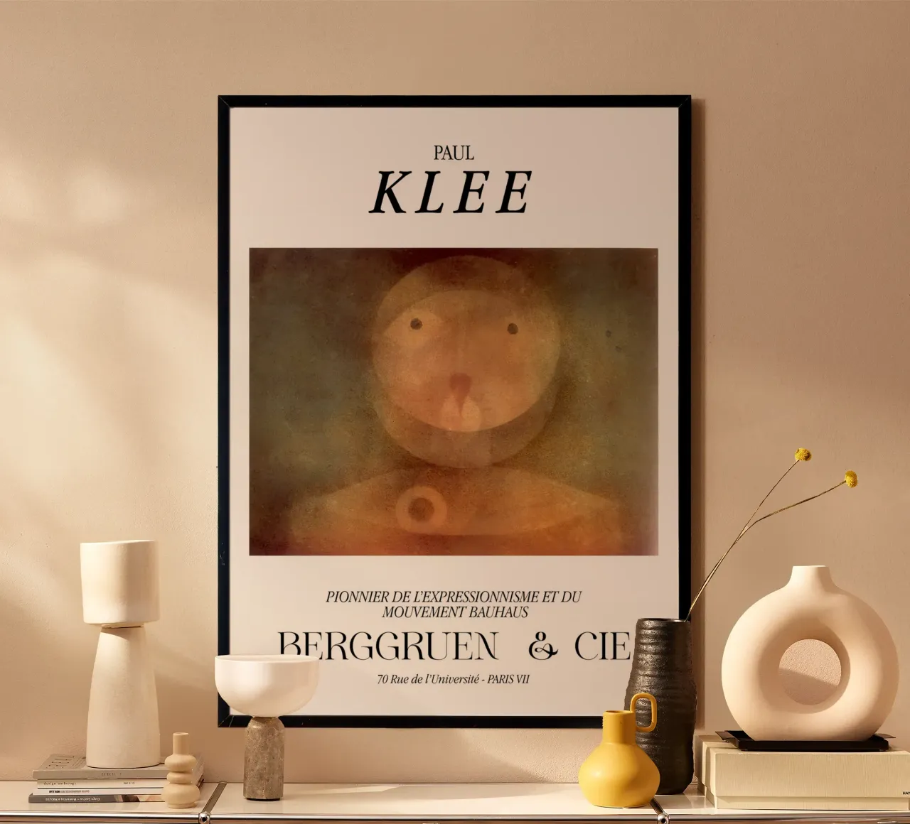 Paul Klee Pierrot Expressionisme Bauhaus Berggruen Print poster met aluminium frame van NorwesClub