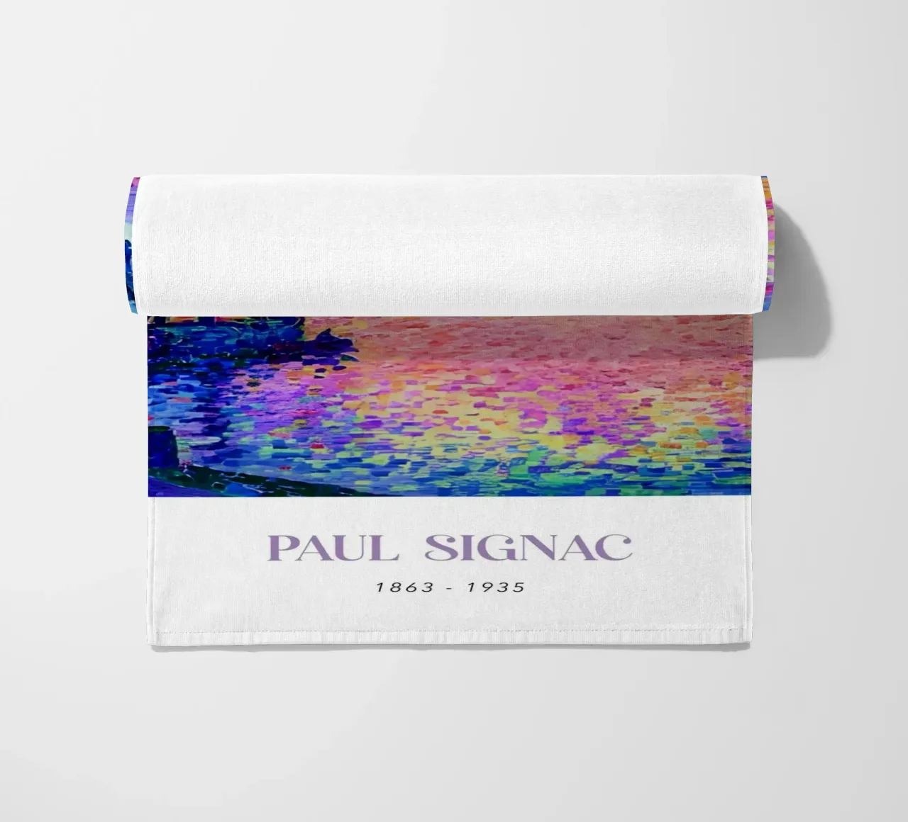 Paul Signac Le Port Sunset Pointillism Vintage Harbor Art beach towel by NorwesClub