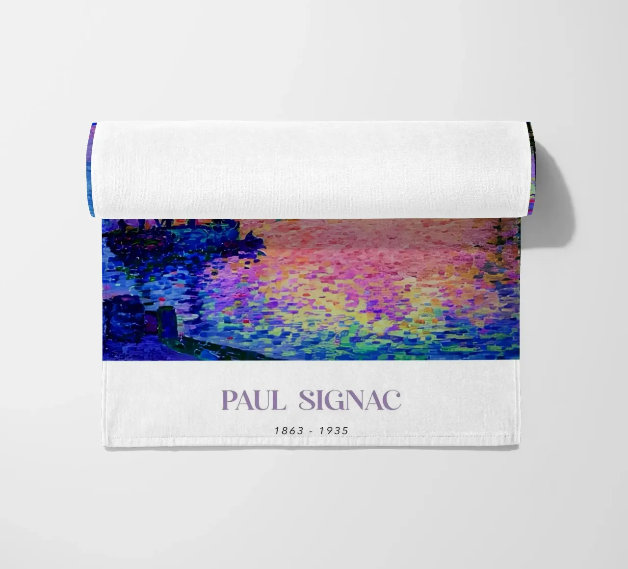 Paul Signac Le Port Sunset Pointillism Vintage Harbor Art beach towel by NorwesClub