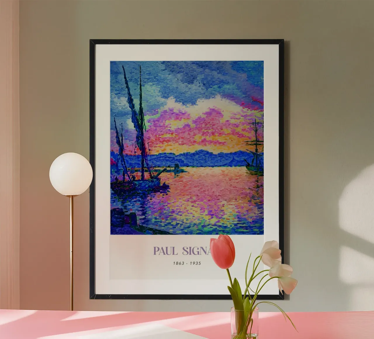 Paul Signac Le Port Sunset Pointillism Vintage Harbor Art poster by NorwesClub
