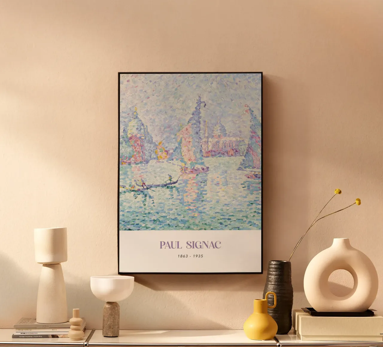 Paul Signac Canal Venice Mist Pointillism Arte d'epoca alluminio dibond da NorwesClub