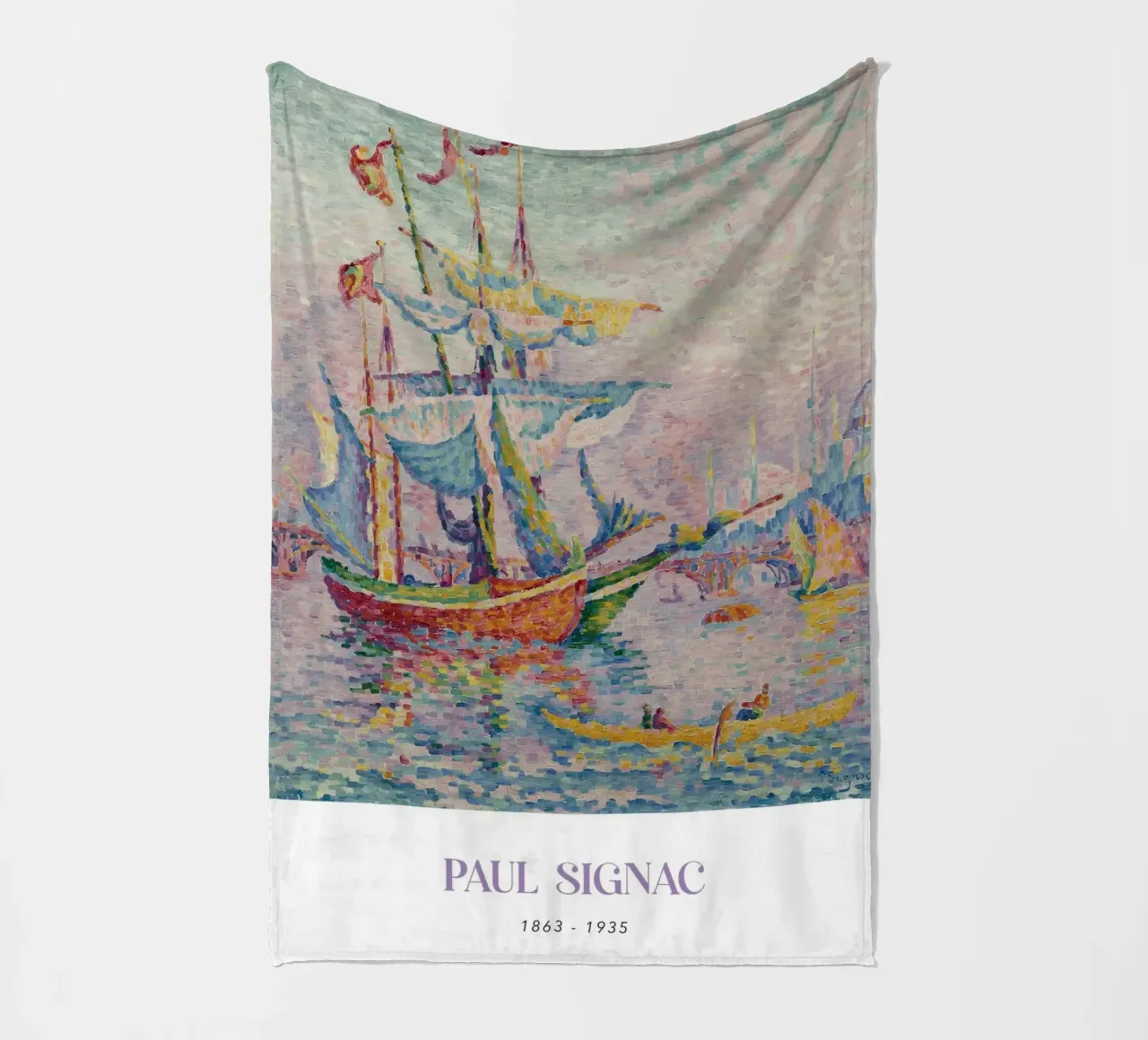Paul Signac Le Pont Bridge Port Pointillism Arte d'epoca coperta in pile da NorwesClub