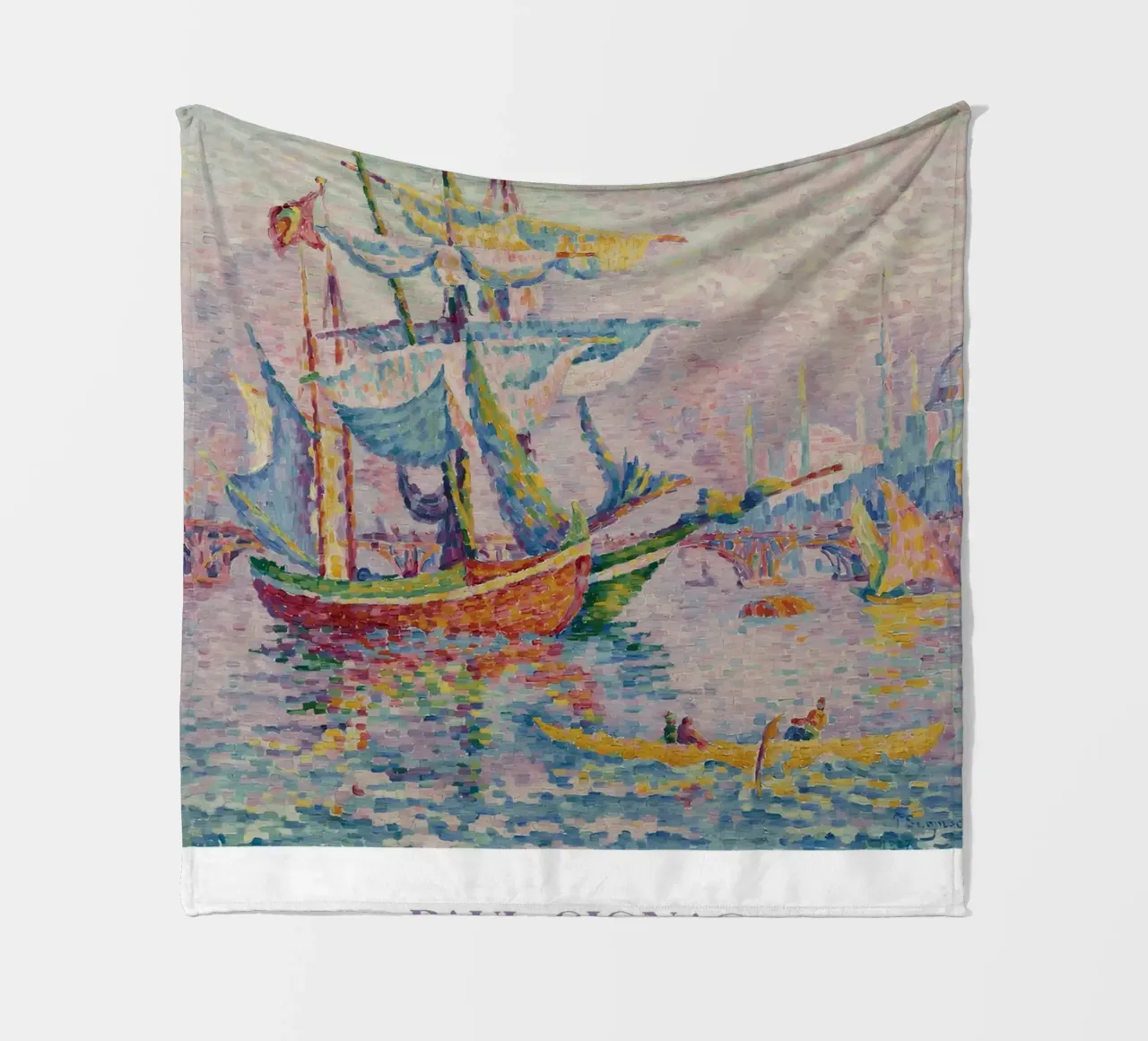 Paul Signac Le Pont Bridge Port Pointillism Arte d'epoca coperta in pile da NorwesClub