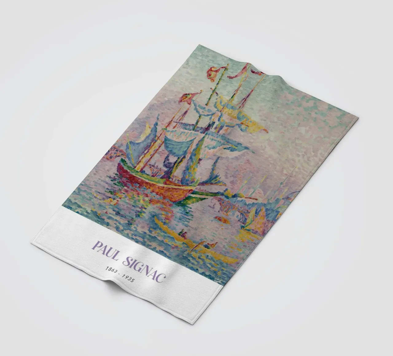 Paul Signac Le Pont Bridge Port Pointillism Arte d'epoca coperta in pile da NorwesClub