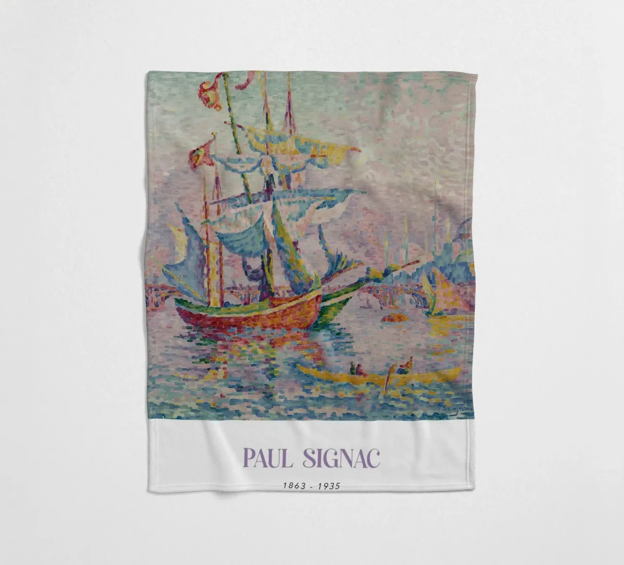 Paul Signac Le Pont Bridge Port Pointillism Arte d'epoca coperta in pile da NorwesClub