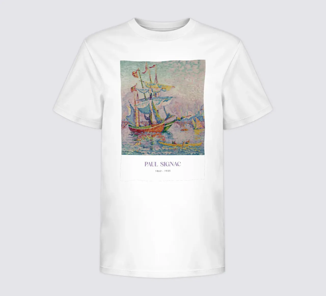 Paul Signac Le Pont Bridge Port Pointillism Arte d'epoca t-shirt bambini da NorwesClub