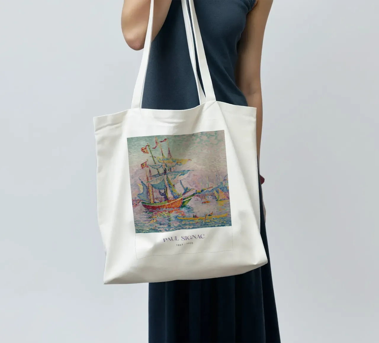 Paul Signac Le Pont Bridge Port Pointillism Vintage Art tote bag by NorwesClub