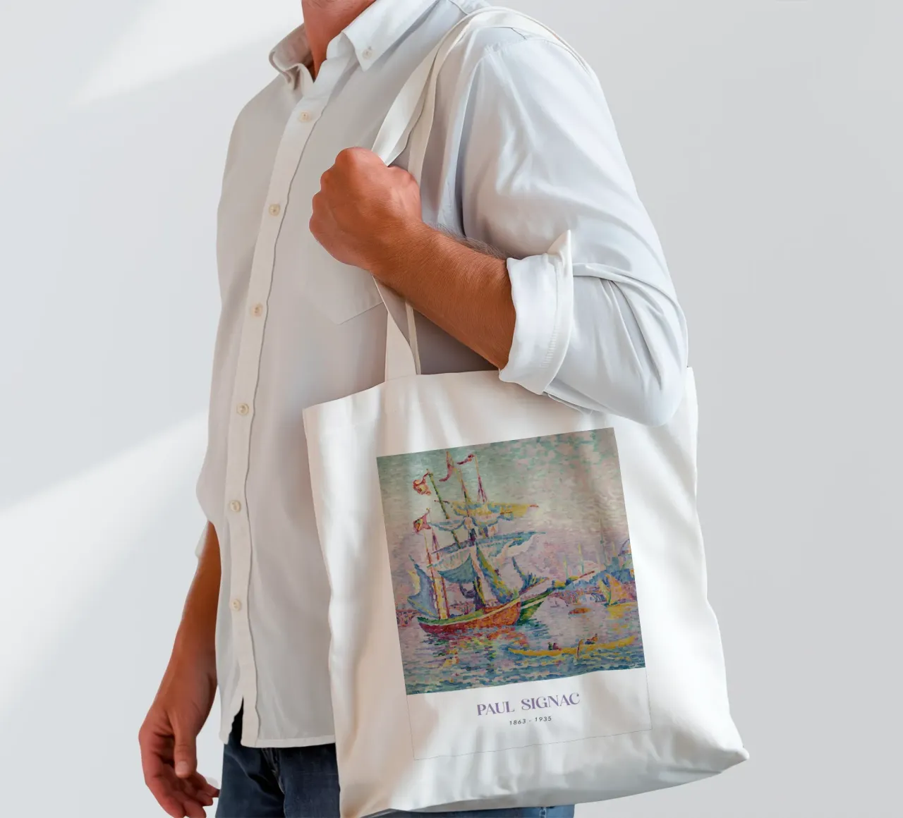 Paul Signac Le Pont Bridge Port Pointillism Vintage Art tote bag by NorwesClub