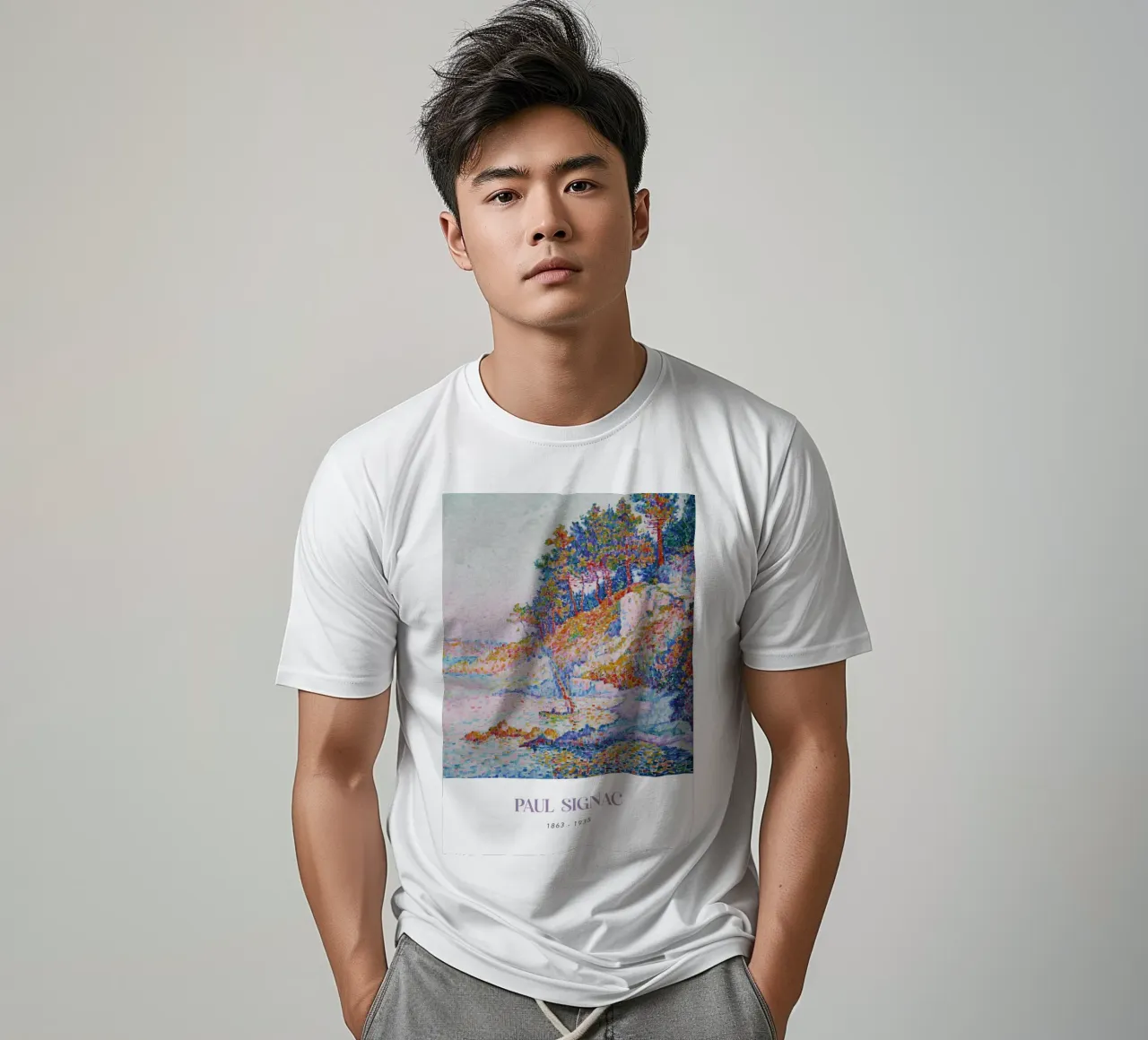 Paul Signac La Calanque Cove Pointillism Arte d'epoca t-shirt da NorwesClub