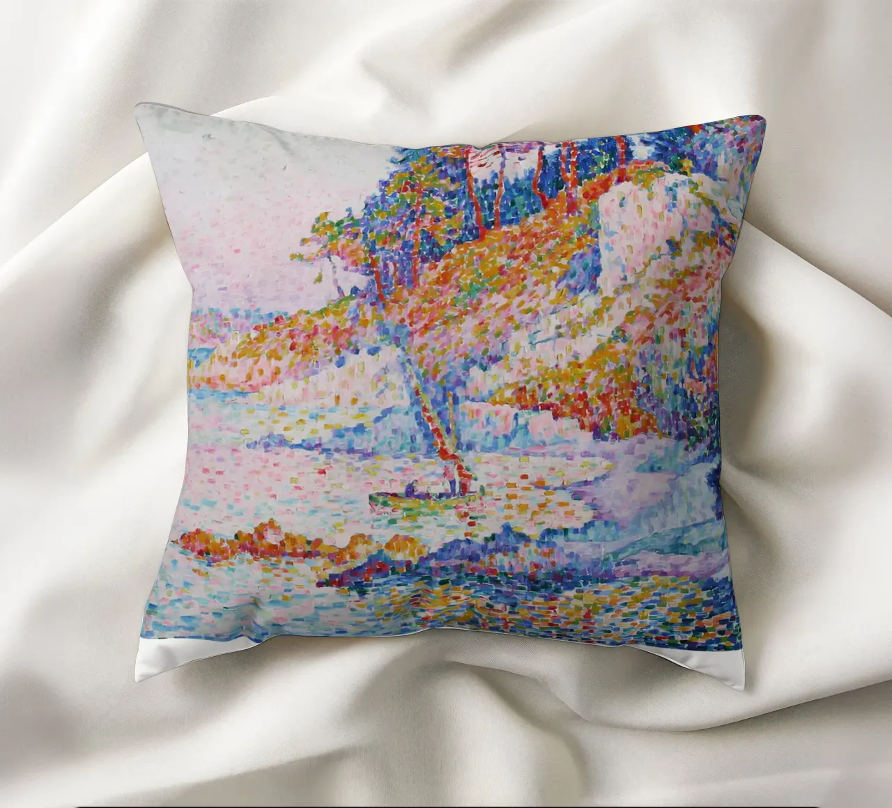 Paul Signac La Calanque Cove Pointillism Arte d'epoca cuscino da NorwesClub