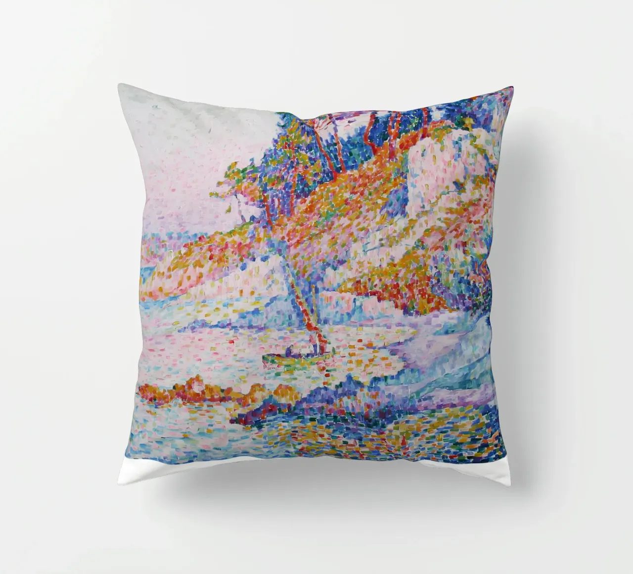 Paul Signac La Calanque Cove Pointillism Arte d'epoca cuscino da NorwesClub