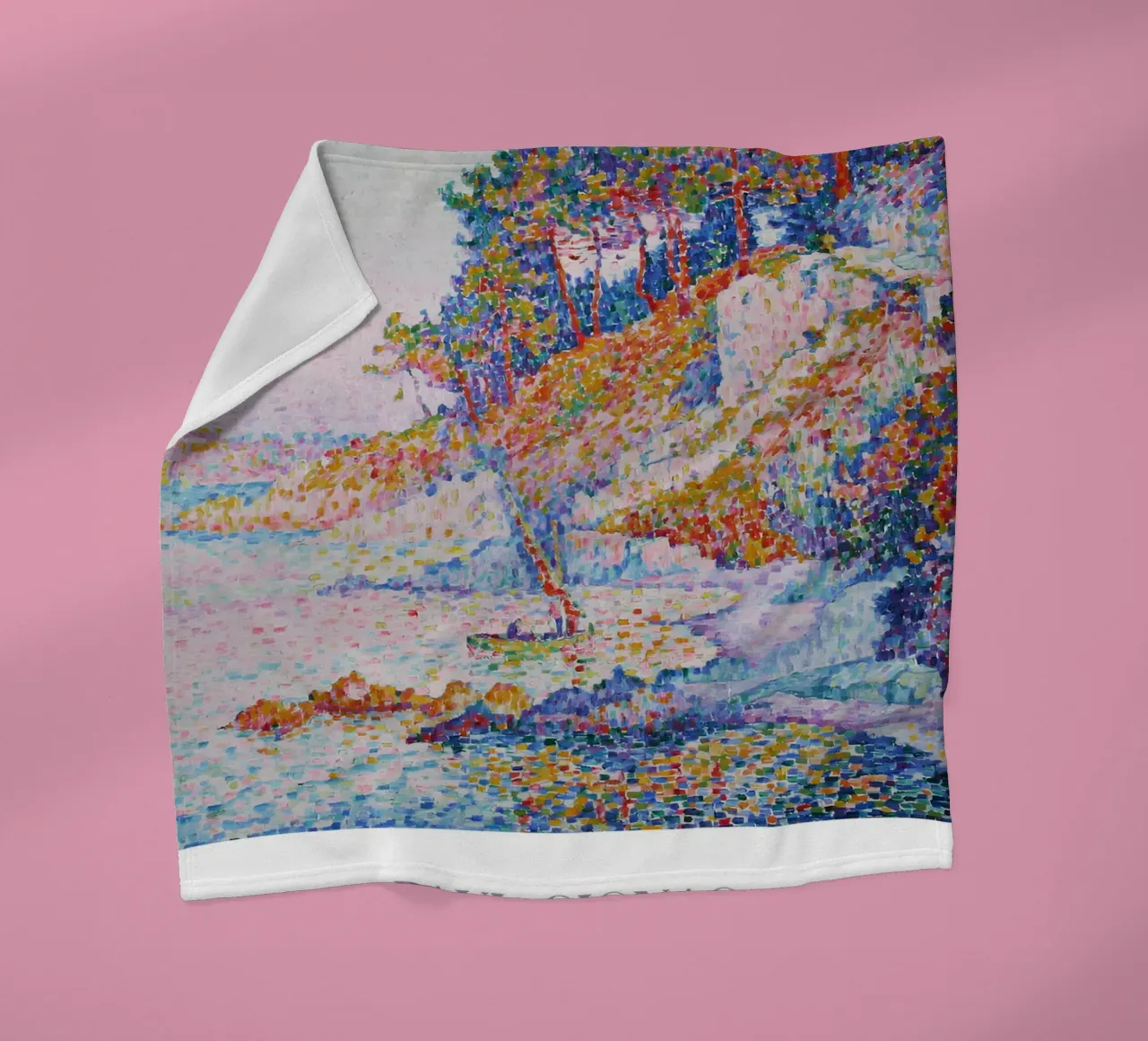 Paul Signac La Calanque Cove Pointillism Arte d'epoca coperta in pile da NorwesClub