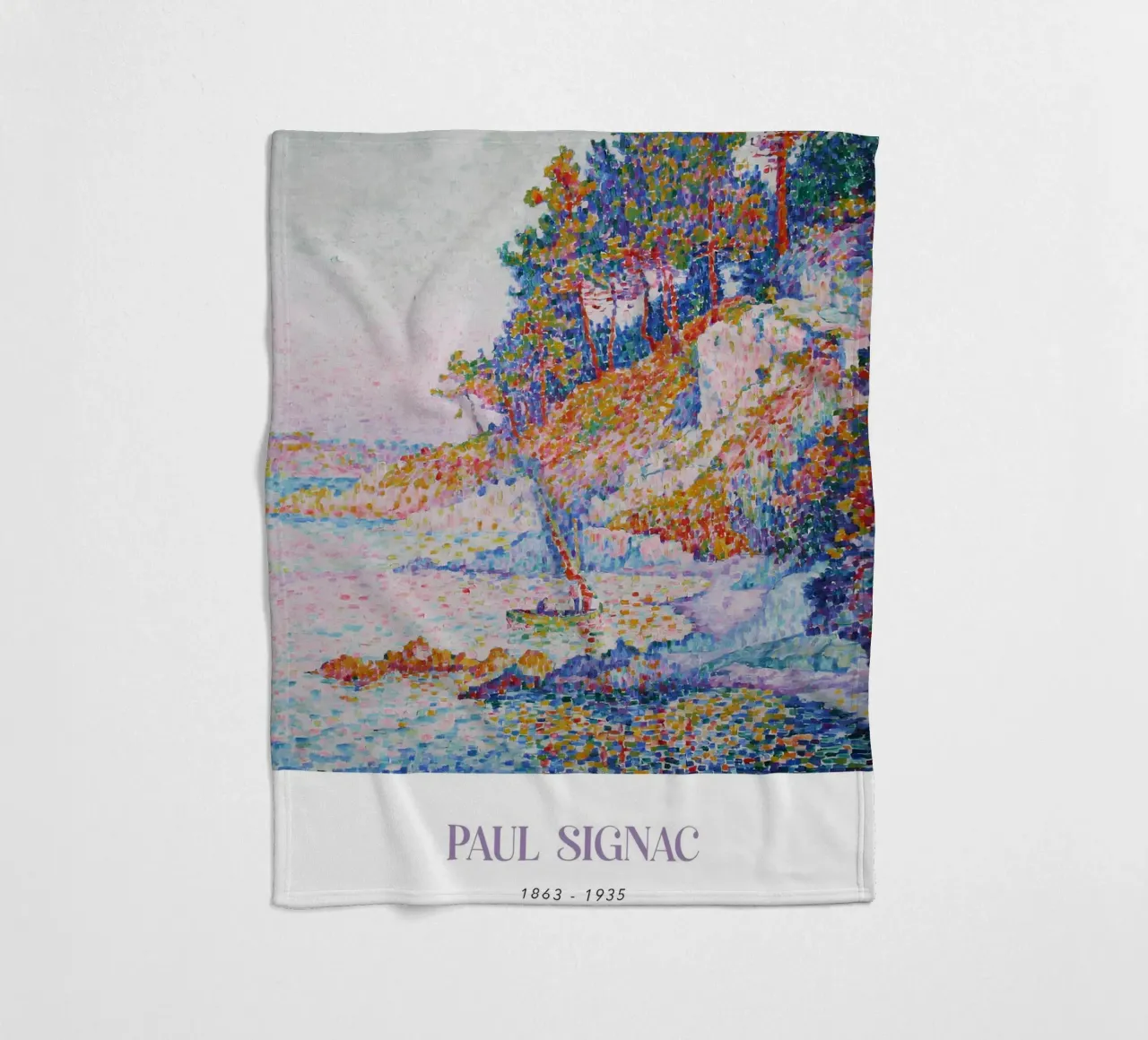 Paul Signac La Calanque Cove Pointillism Arte d'epoca coperta in pile da NorwesClub