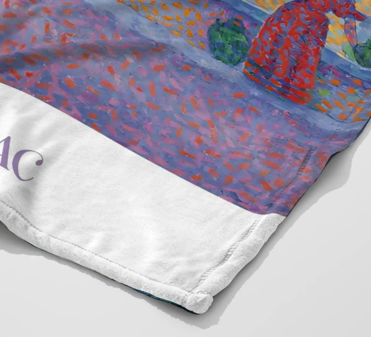 Paul Signac Fontaine des Lices Pointillism Saint-Tropez fleece blanket by NorwesClub