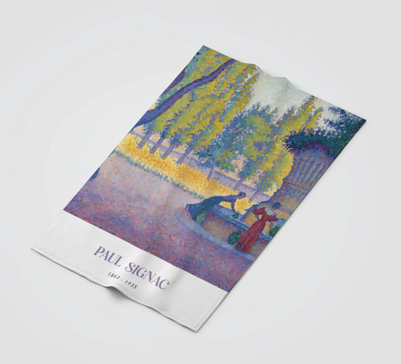Paul Signac Fontaine des Lices Pointillism Saint-Tropez fleece blanket by NorwesClub