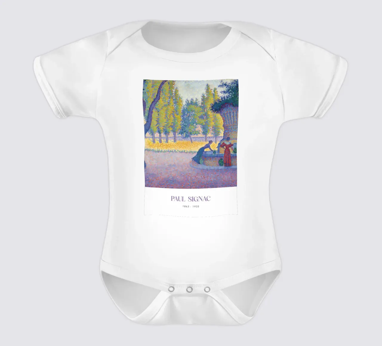 Paul Signac Fontaine des Lices Pointillisme Saint-Tropez babyrompertje korte mouwen van NorwesClub
