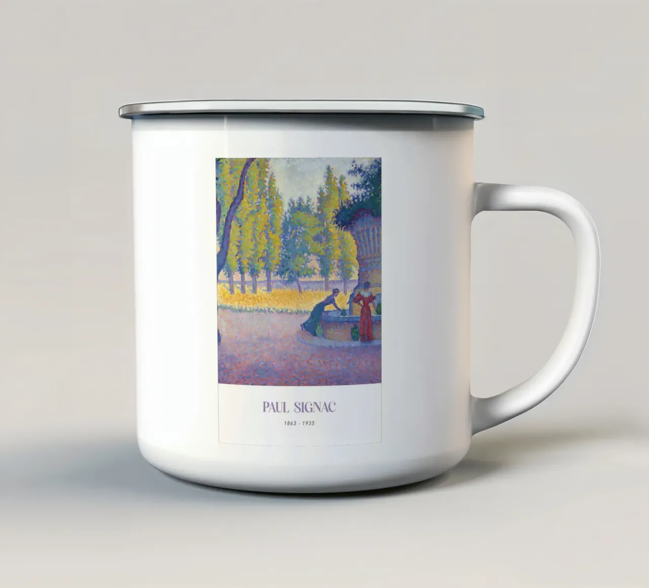 Paul Signac Fontaine des Lices Pointillisme Saint-Tropez emaille mok van NorwesClub