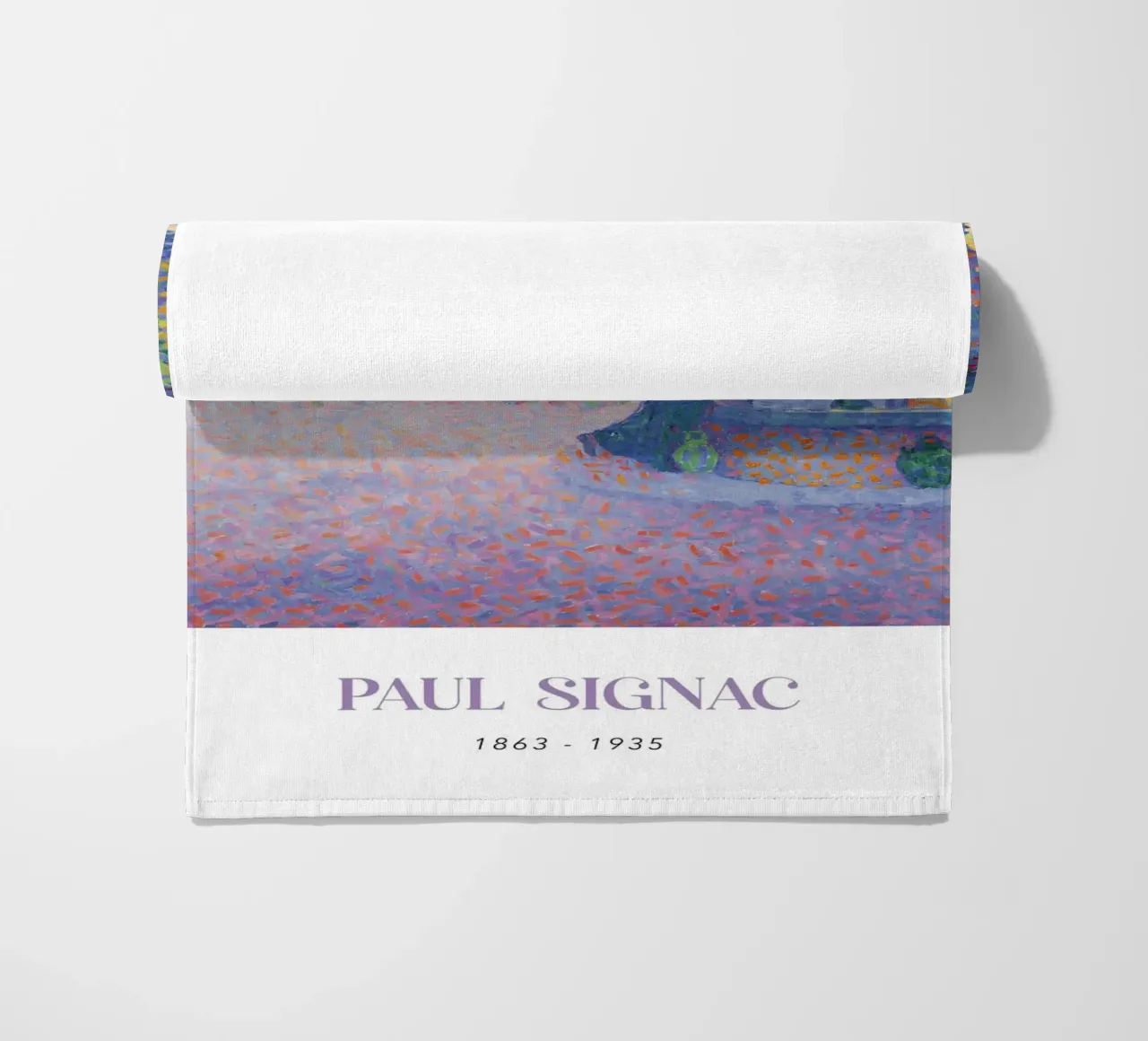 Paul Signac Fontaine des Lices Pointillism Saint-Tropez beach towel by NorwesClub
