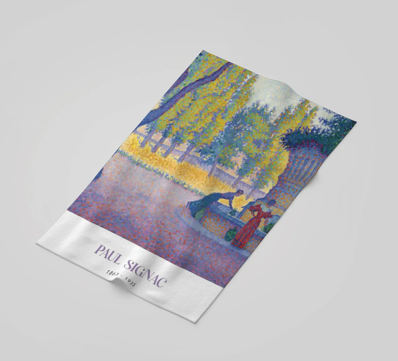Paul Signac Fontaine des Lices Pointillism Saint-Tropez beach towel by NorwesClub