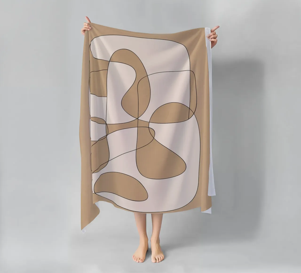 Abstract line art 6 beach towel by cityart