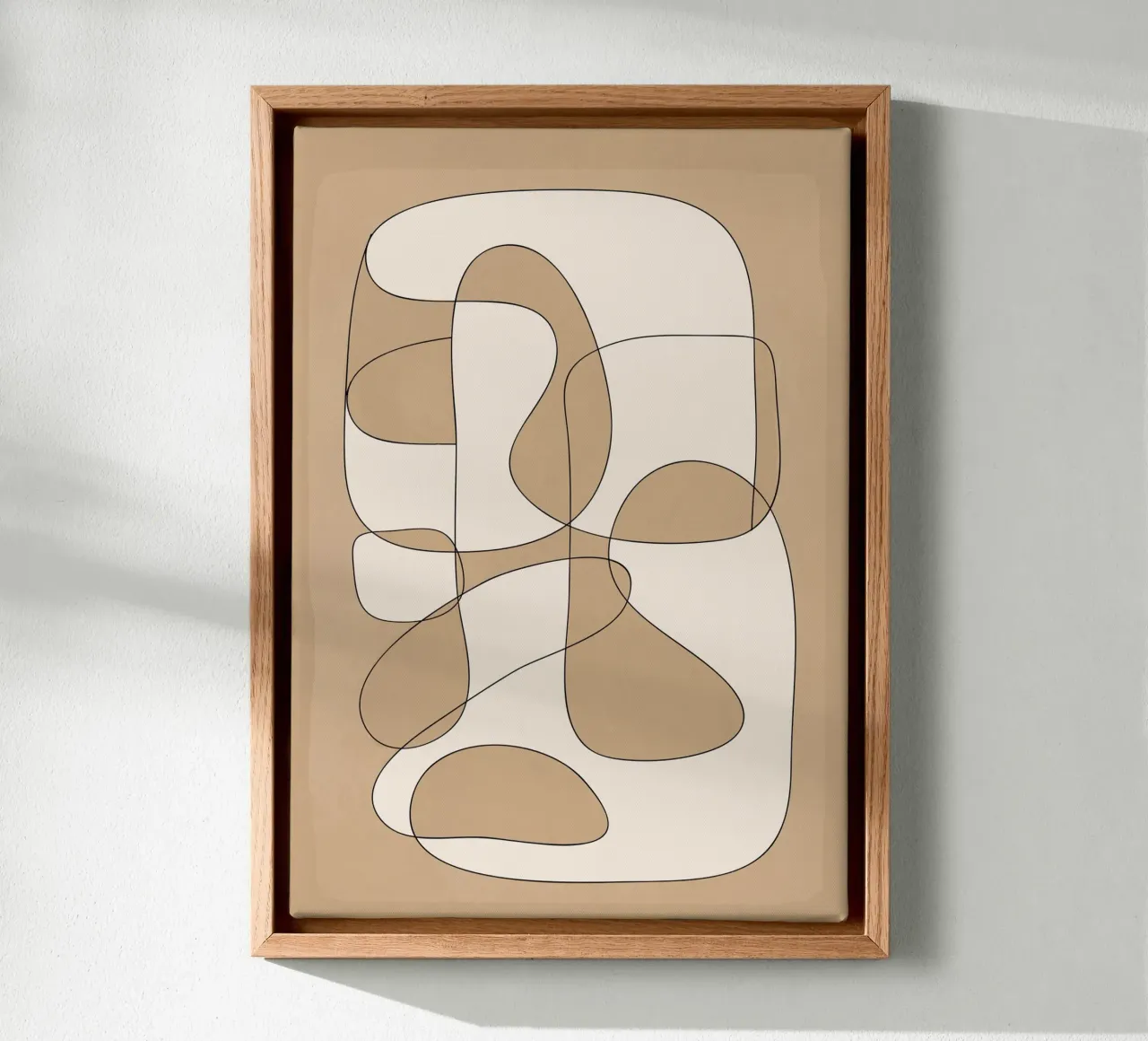Abstract line art 6 canvas with Floater frame by cityart