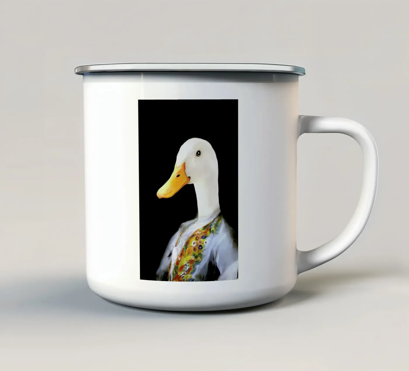 Edwin enamel mug by Tein Lucasson