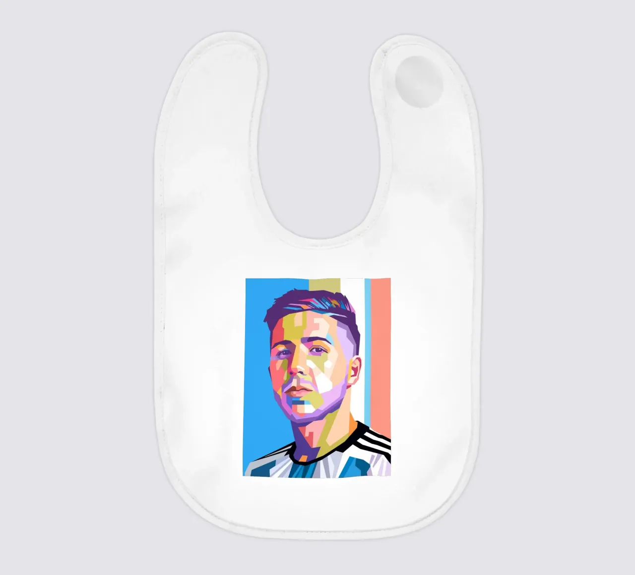 Enzo Fernandez ritratto pop art bavaglino da Hantamrata