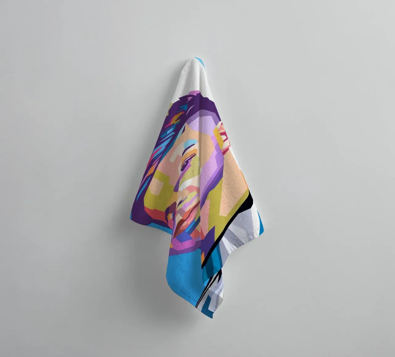 Enzo Fernandez ritratto pop art asciugamano da bagno da Hantamrata