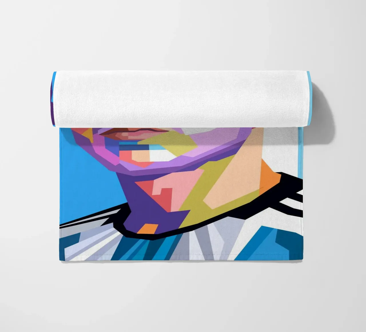 Enzo Fernandez ritratto pop art telo mare da Hantamrata