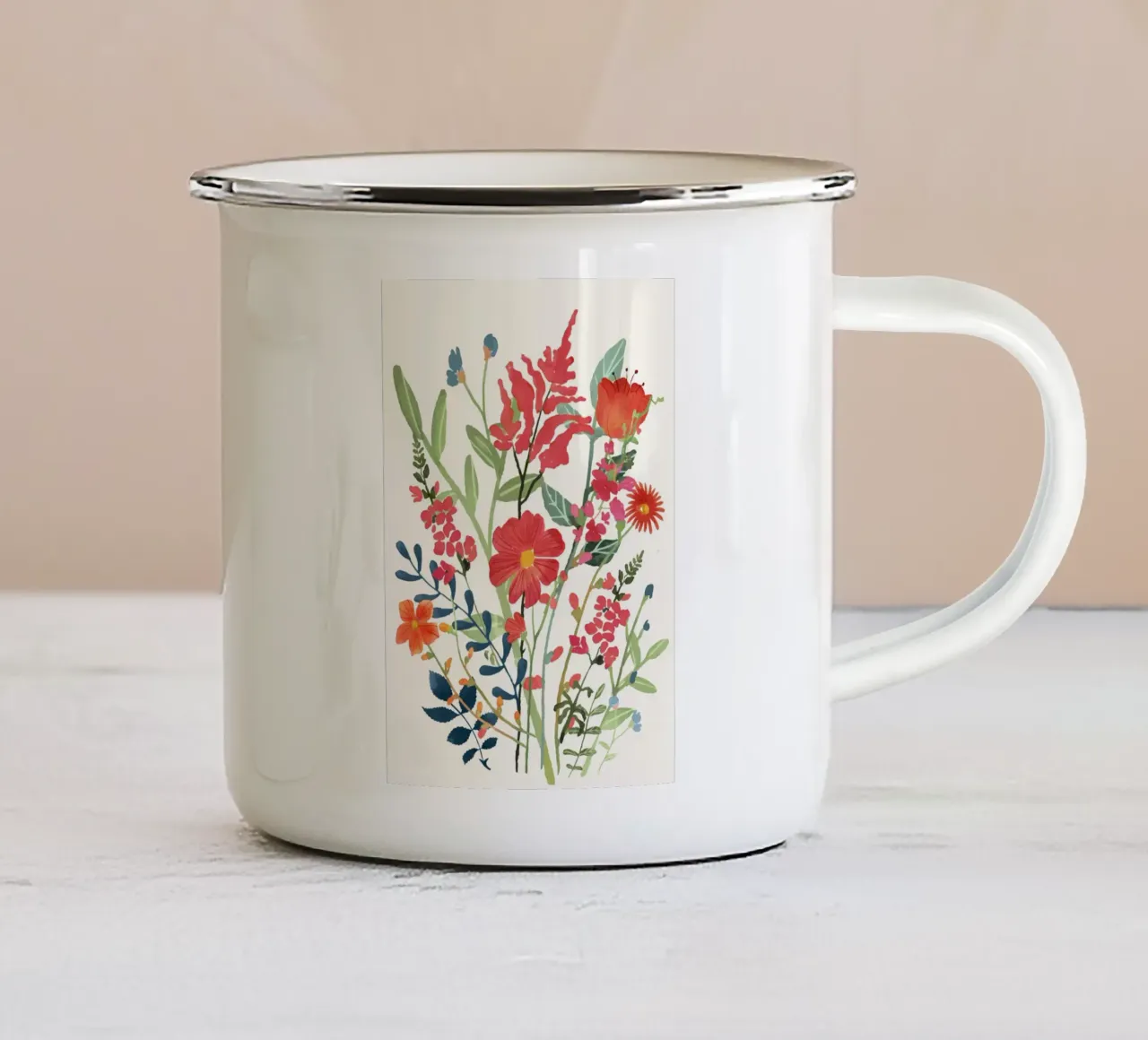 Beautiful Flowers tazza in smalto da Nadjaa