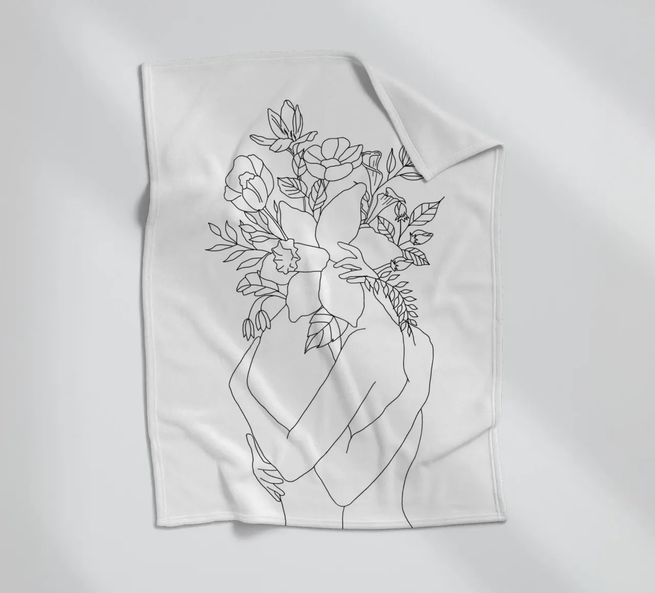 Blossom Hug fleece blanket by Nadjaa