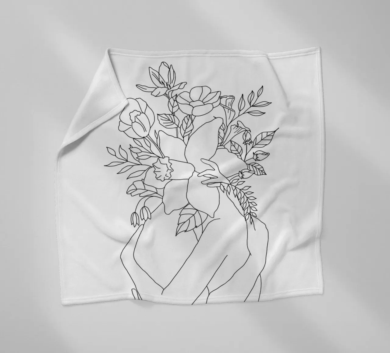 Blossom Hug fleece blanket by Nadjaa