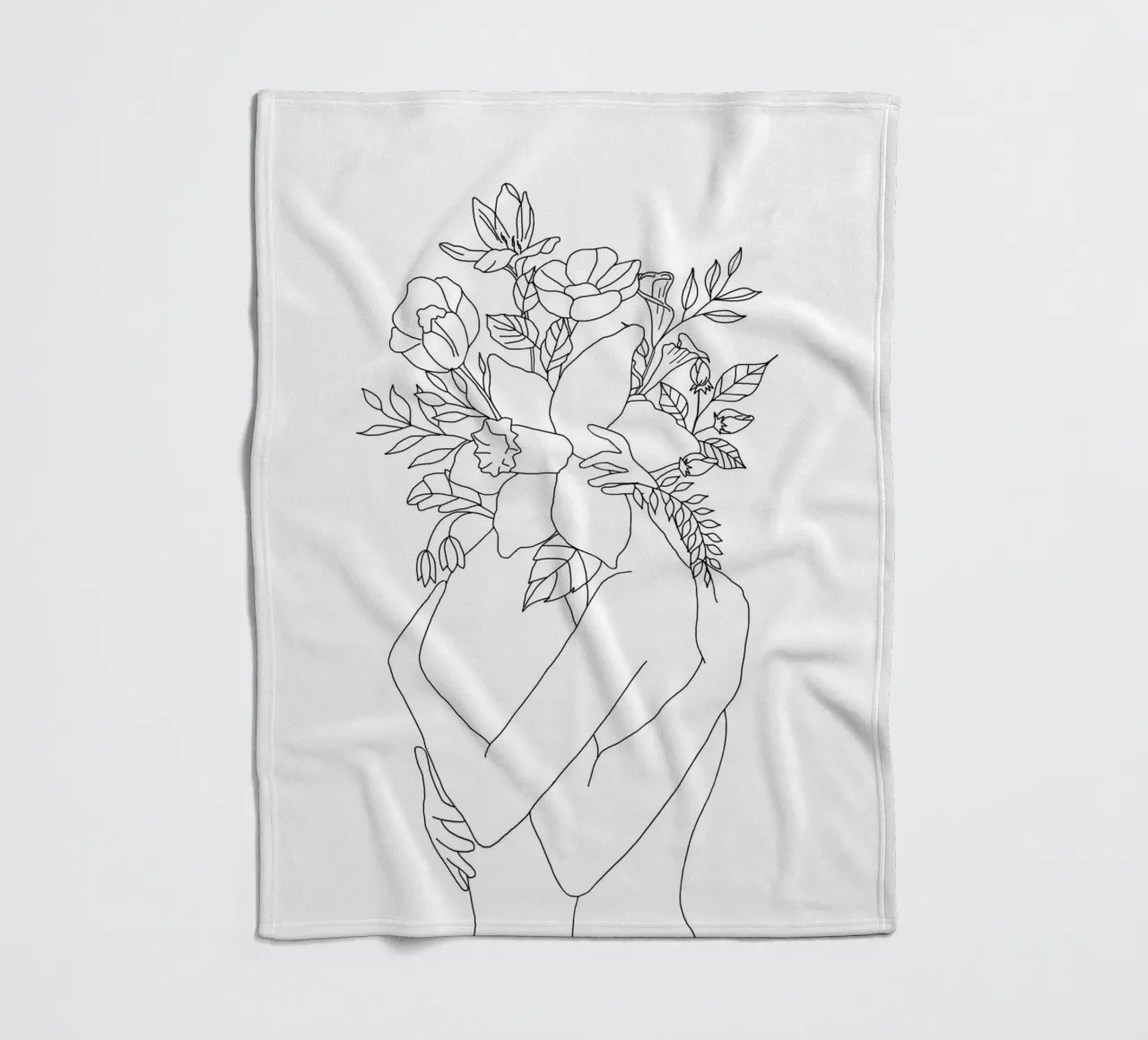 Blossom Hug fleece blanket by Nadjaa