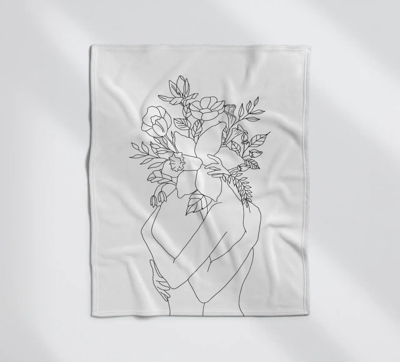 Blossom Hug fleece blanket by Nadjaa