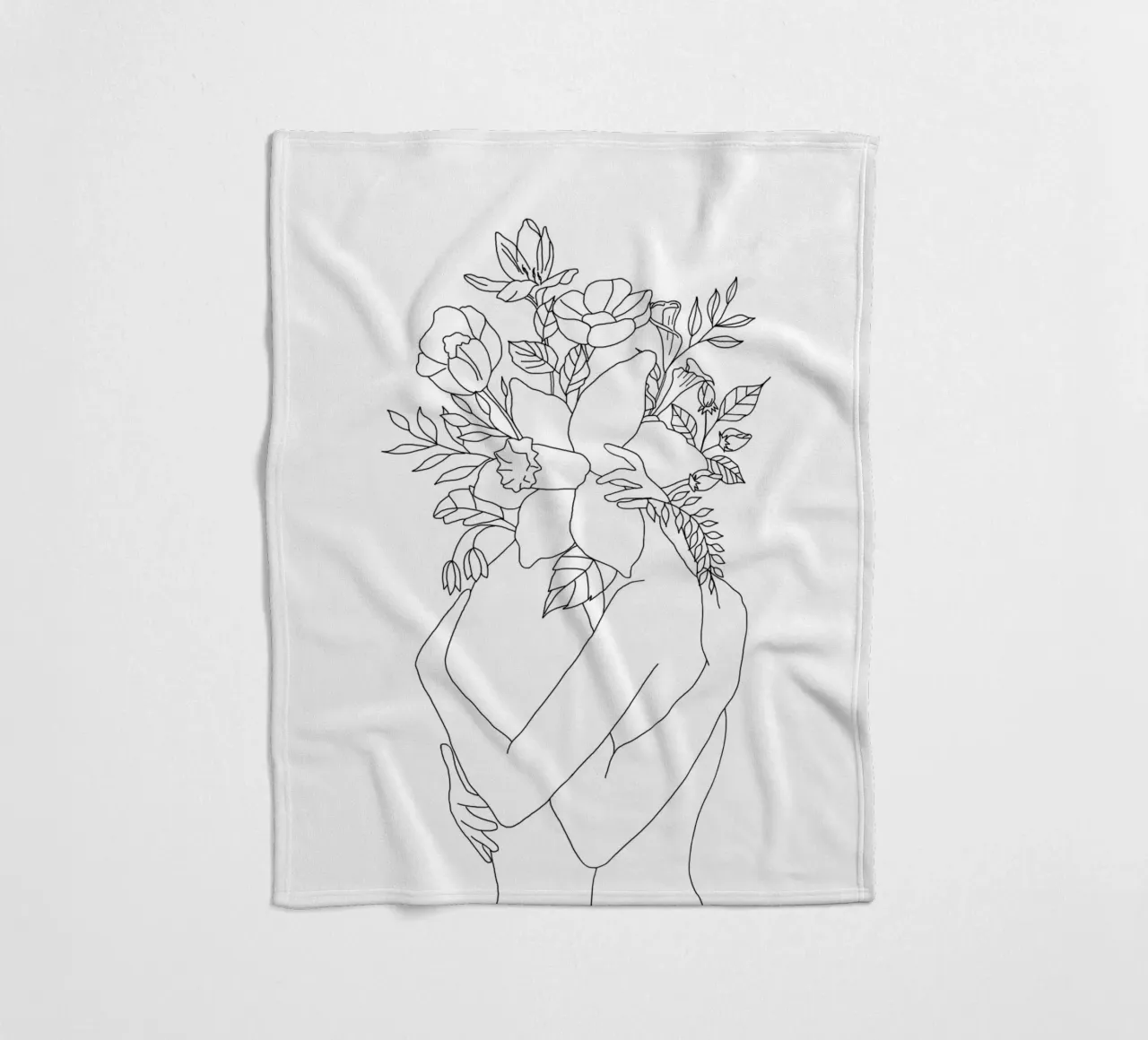 Blossom Hug fleece blanket by Nadjaa