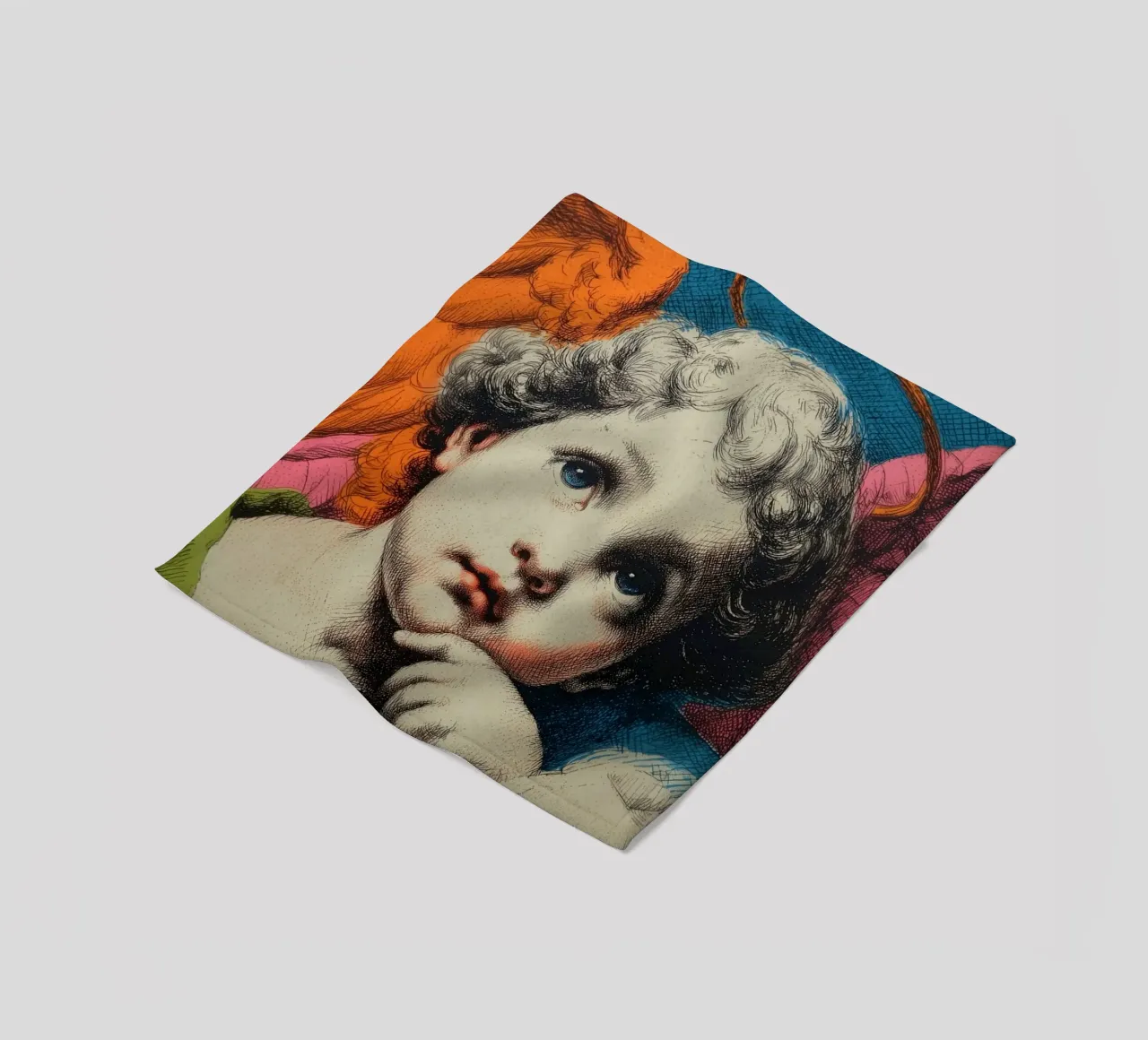 Disegno di angelo con aureola coperta in pile da Carinaprint