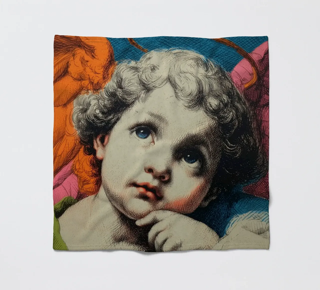 Disegno di angelo con aureola coperta in pile da Carinaprint