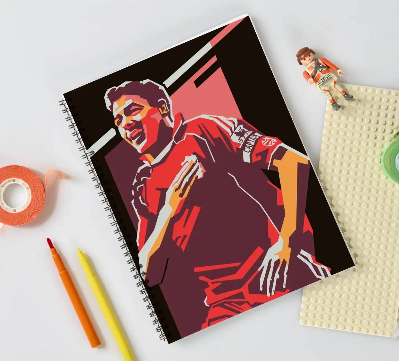 Iconic football player Steven Gerrard spiral notebook by Hantamrata