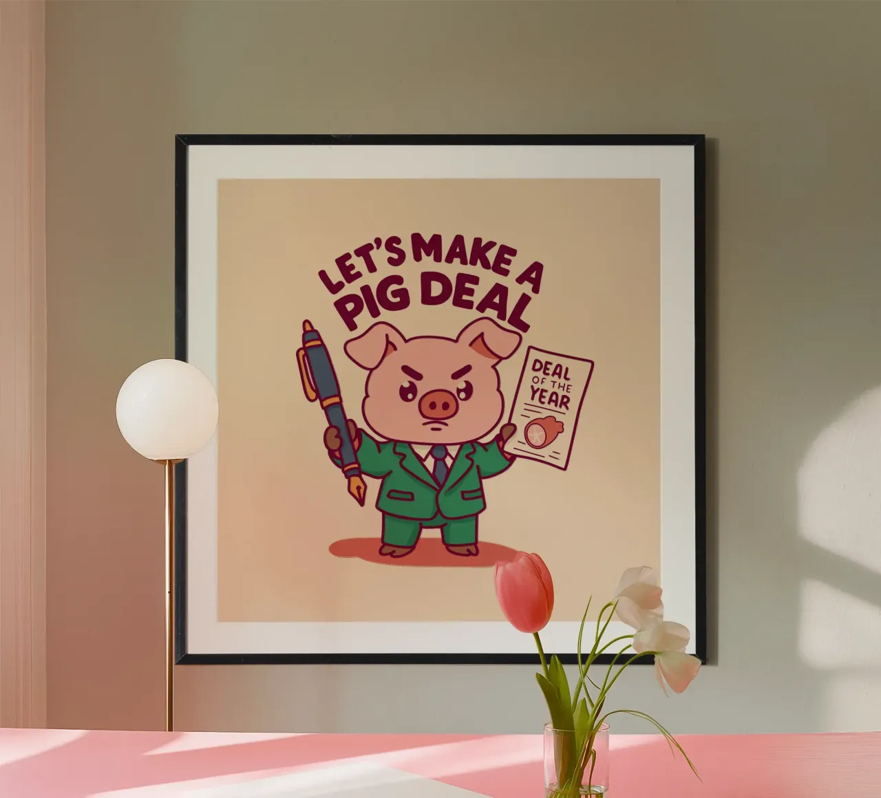 Un affare di maiali poster con telaio in legno da Loobs