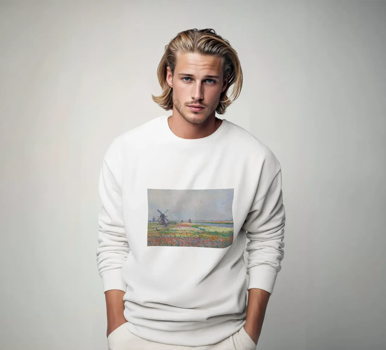 Monet - Tulip Fields near The Hague sweatshirt by ARTOTHEK
