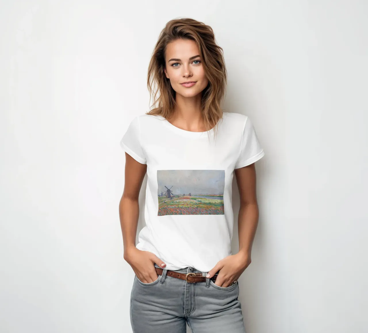 Monet - Tulip Fields near The Hague t-shirt da donna da ARTOTHEK