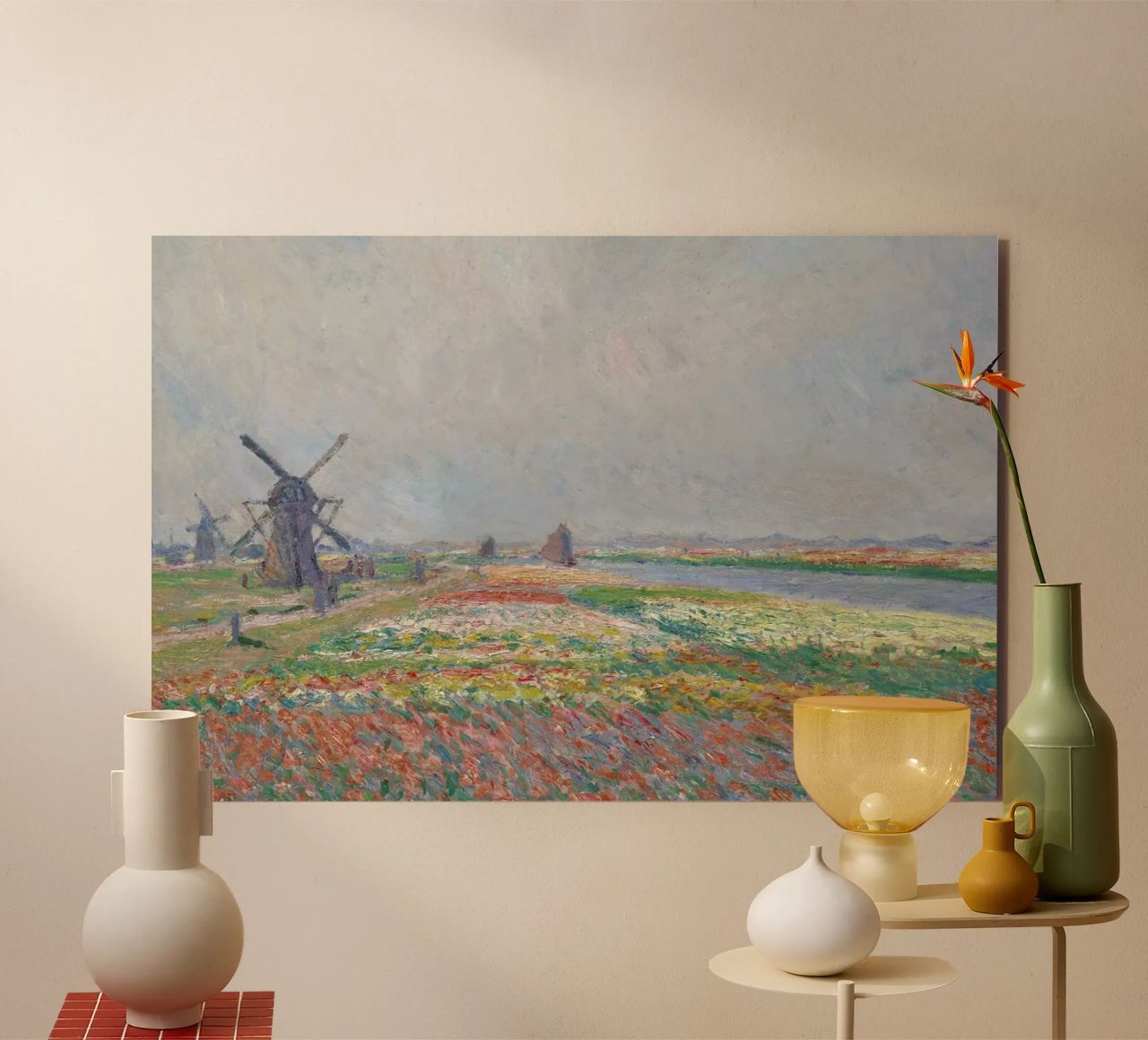 Monet - Tulip Fields near The Hague alluminio dibond da ARTOTHEK