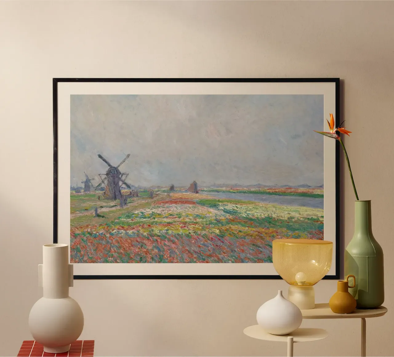 Monet - Tulip Fields near The Hague carta hahnemühle da ARTOTHEK