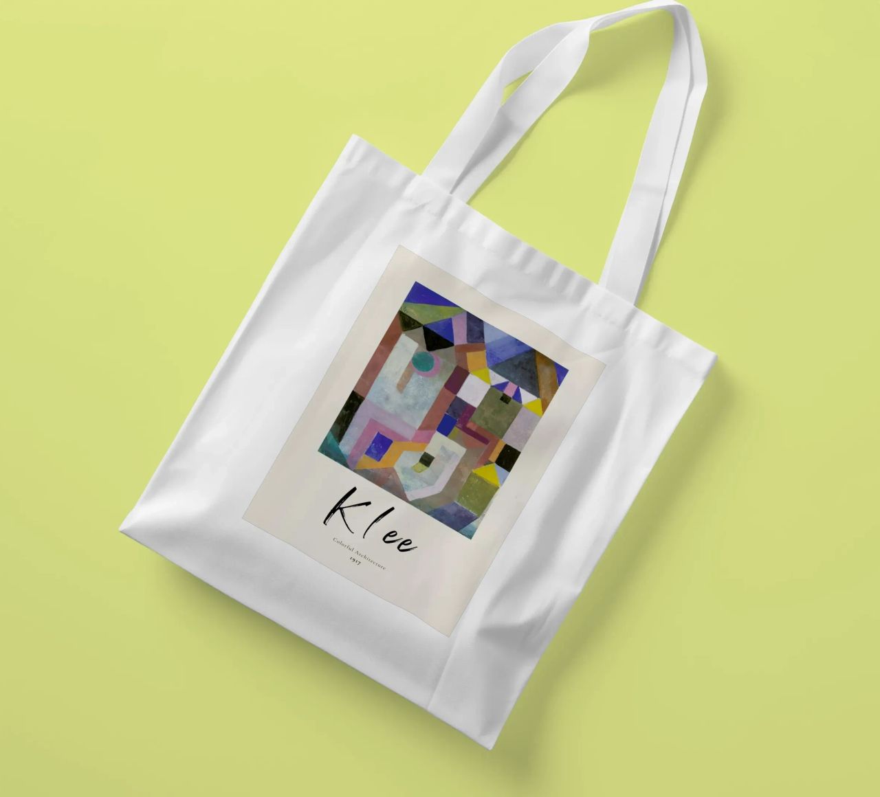 Klee - Colorful Architecture borsa in juta da ARTOTHEK
