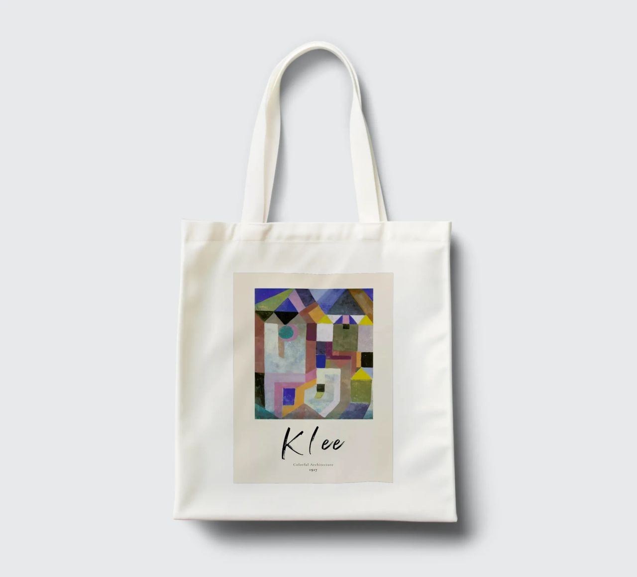 Klee - Colorful Architecture borsa in juta da ARTOTHEK