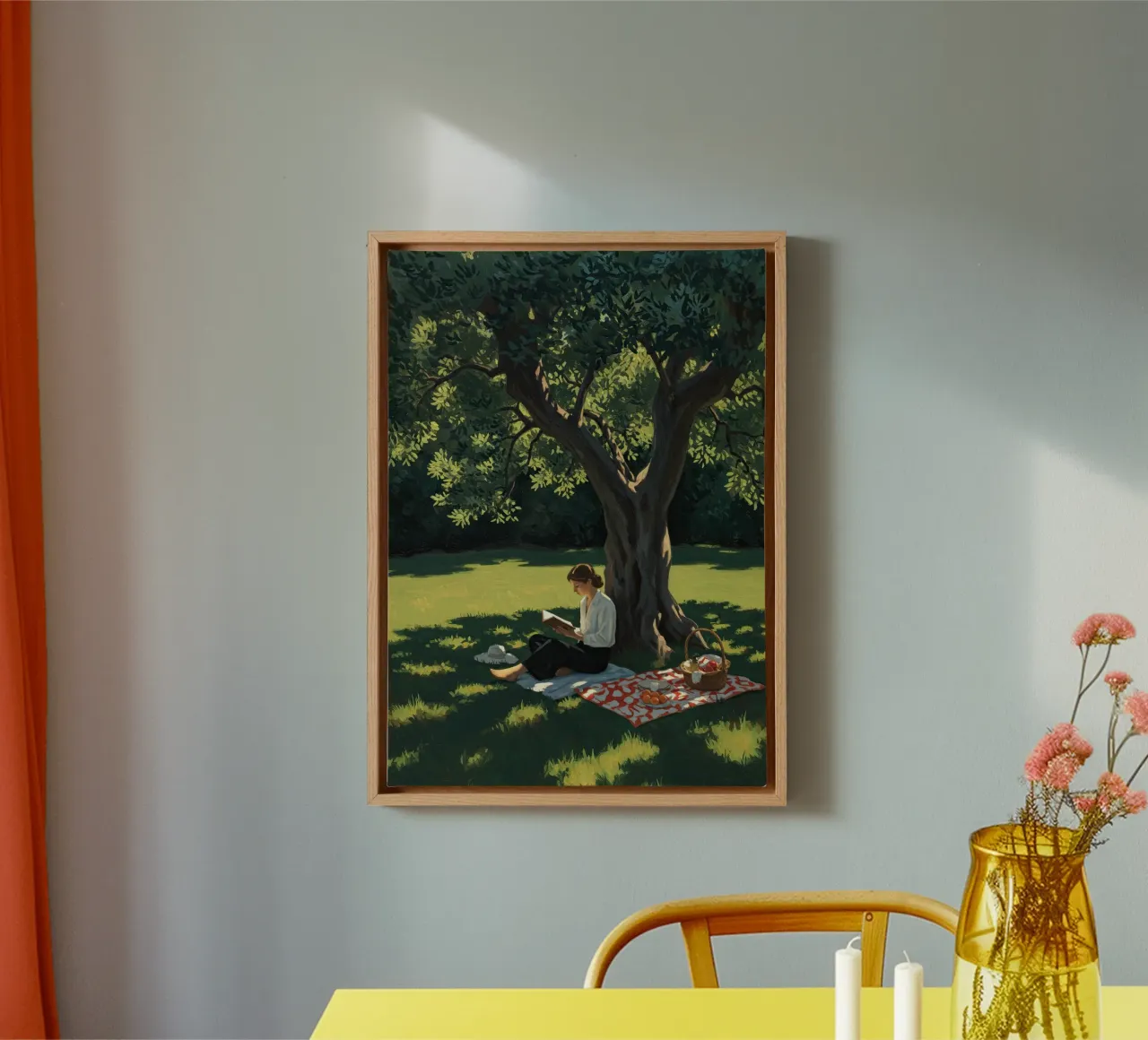 Leggere un libro tela con Cornice a cassetta da Art Center