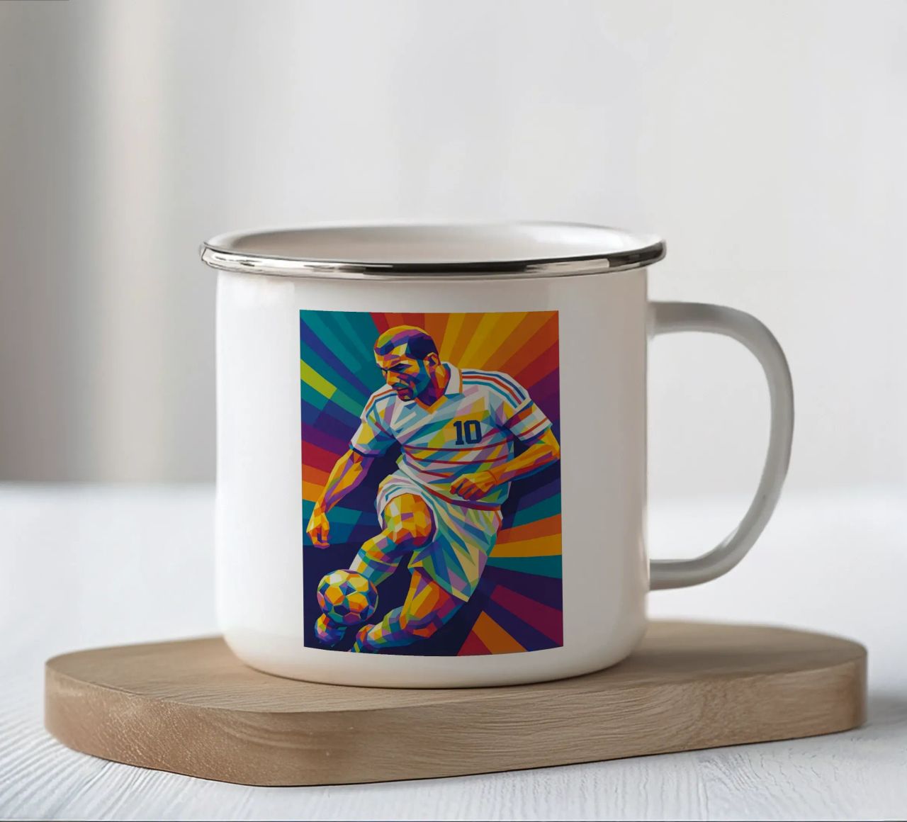 zinedine zidane tazza in smalto da HopeStudio