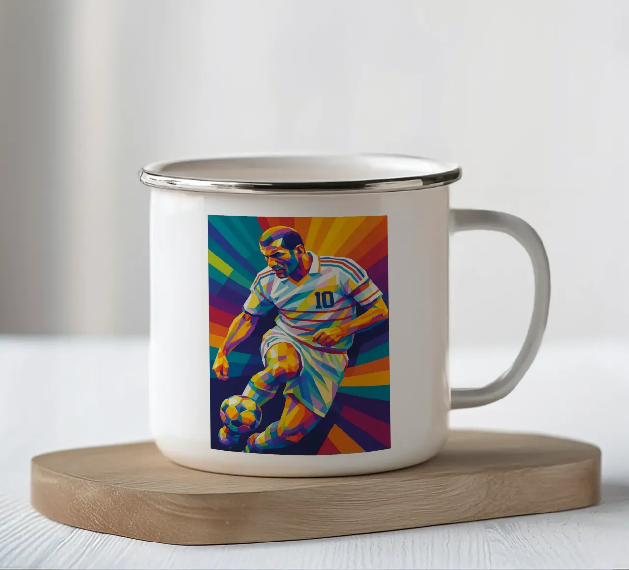 zinedine zidane tazza in smalto da HopeStudio